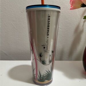 Starbucks Tumbler with Tropical Design